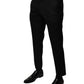 Dolce & Gabbana Black Wool Tapered Formal Dress Pants