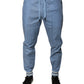 Dolce & Gabbana Blue Cotton Jogger Sweatpants Pants
