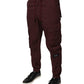 Dolce & Gabbana Bordeaux Cotton Cargo Jogger Sweatpants Pants