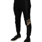 Dolce & Gabbana Black Leopard Slim Fit Jogger Pants