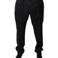 Dolce & Gabbana Black Wool Tapered Formal Dress Pants