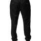 Dolce & Gabbana Black Wool Tapered Formal Dress Pants