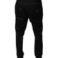 Dolce & Gabbana Black Cotton Stretch Skinny Sweatpants Pants