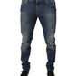 Dolce & Gabbana Blue DG Crown Logo Cotton Skinny Denim Jeans