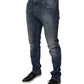 Dolce & Gabbana Blue DG Crown Logo Cotton Skinny Denim Jeans
