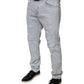 Dolce & Gabbana Light Blue Cotton Tattered Skinny Denim Jeans