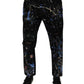 Dolce & Gabbana Black Color Splash Cotton Skinny Denim Jeans