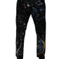 Dolce & Gabbana Black Color Splash Cotton Skinny Denim Jeans