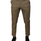 Dolce & Gabbana Brown Logo Men Casual Tapered Pants