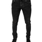Dolce & Gabbana Black Cotton Stretch Skinny Men Denim Jeans