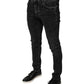 Dolce & Gabbana Black Cotton Stretch Skinny Men Denim Jeans
