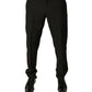 Dolce & Gabbana Black Wool Tapered Formal Dress Pants