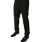Dolce & Gabbana Black Wool Tapered Formal Dress Pants
