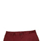 Dolce & Gabbana Maroon Cotton Men Skinny Dress Pants