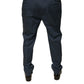 Dolce & Gabbana Dark Blue Cotton Stretch Skinny Men Dress Pants
