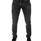 Dolce & Gabbana Black Logo Cotton Stretch Skinny Denim Pants