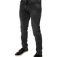 Dolce & Gabbana Black Logo Cotton Stretch Skinny Denim Pants