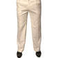 Dolce & Gabbana Off White Straight Dress Pants