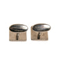 Dolce & Gabbana Silver Plated Brass Pin Crystal Cufflinks