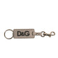 Dolce & Gabbana Beige DG Logo Leather Gold Metal Men Keychain Keyring