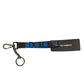 Dolce & Gabbana Blue Logo Polyester Silver Brass Holder Keychain Keyring
