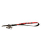 Dolce & Gabbana Red Logo Leather Silver Brass Holder Keychain Keyring