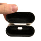 Dolce & Gabbana White Leather Metal Logo Plaque Holder Airpods Case