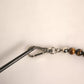 Dolce & Gabbana Silver Brass Chain Beaded Logo Plaque Keychain Keyring