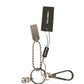 Dolce & Gabbana Silver Brass Chain Beaded Logo Plaque Keychain Keyring