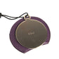 Dolce & Gabbana Purple Calfskin Leather Round Logo Hand Mirror Holder
