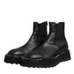 Dolce & Gabbana Black Chelsea Boots Leather Slip On Shoes