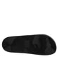 Dolce & Gabbana Black Divers Leather Flats Slides Sandals Beachwear Shoes