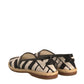 Dolce & Gabbana Black White Stripes Slip On Espadrille Shoes
