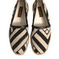 Dolce & Gabbana Black White Stripes Slip On Espadrille Shoes
