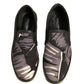Dolce & Gabbana Black Canvas Tropical Print Slip On Shoes