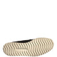 Dolce & Gabbana Black Canvas Tropical Print Slip On Shoes