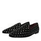 Dolce & Gabbana Black Crystal Embellished Loafers Dress Shoes