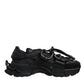 Dolce & Gabbana Black Low Top Space Lace Up Sneakers Shoes