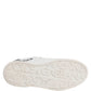 Dolce & Gabbana White Blue Leather Crown Milano Sneakers Shoes