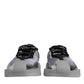 Dolce & Gabbana Silver Black Nylon NS1 Low Top Sneakers Shoes