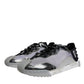 Dolce & Gabbana Silver Black Nylon NS1 Low Top Sneakers Shoes