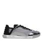 Dolce & Gabbana Silver Black Nylon NS1 Low Top Sneakers Shoes