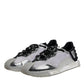 Dolce & Gabbana Silver Black Nylon NS1 Low Top Sneakers Shoes