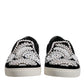 Dolce & Gabbana Black Embellished London Men Slip On Shoes
