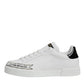 Dolce & Gabbana White Leather Low Top Lace Up Sneakers Shoes