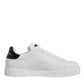 Dolce & Gabbana White Leather Low Top Lace Up Sneakers Shoes