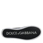 Dolce & Gabbana Black Tropical Print Low Top Sneakers Shoes