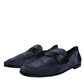 Dolce & Gabbana Blue Suede Leather Shoes Loafer Moccasin Shoes