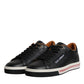 Dolce & Gabbana Black Leather Low Top Men Sneakers Shoes