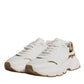 Dolce & Gabbana White Gold DAYMASTER Leather Sneakers Shoes